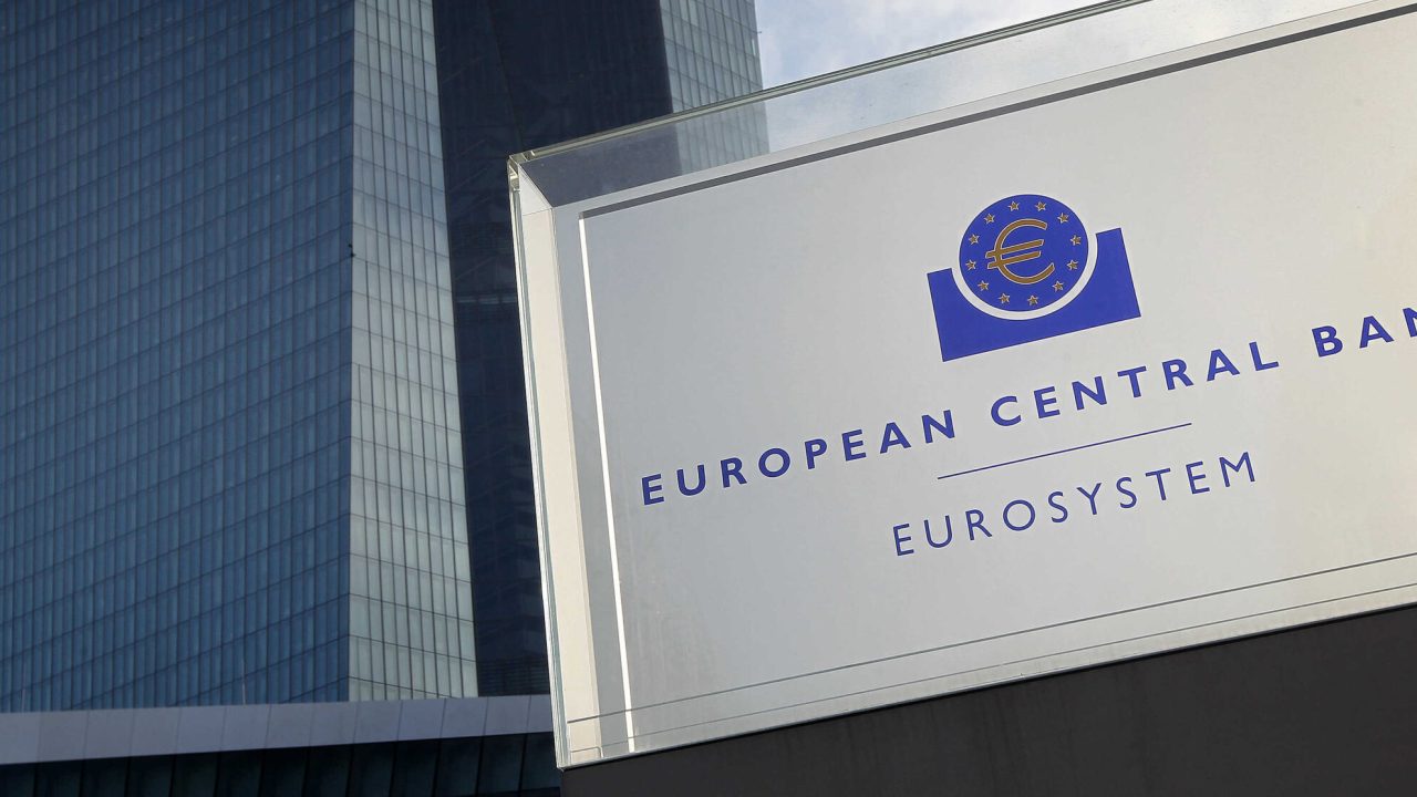 The headquarters of the European Central Bank (ECB) is pictured prior to a news conference following the meeting of the governing council of the ECB in Frankfurt am Main, western Germany, on January 23, 2020. - The European Central Bank could provide some details on its major project of the year, the review of its strategy, while maintaining the monetary status quo in a calmer economic context. (Photo by Daniel ROLAND / AFP)