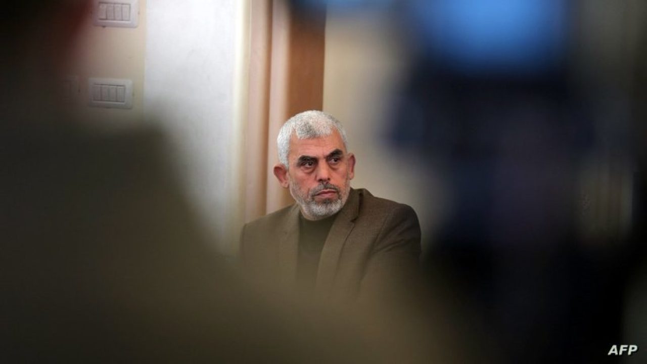 Yahya Sinwar, the new leader of Hamas in the Gaza Strip, attends the opening of a new mosque in Rafah town in the southern Gaza Strip on February 24, 2017. (Photo by SAID KHATIB / AFP)