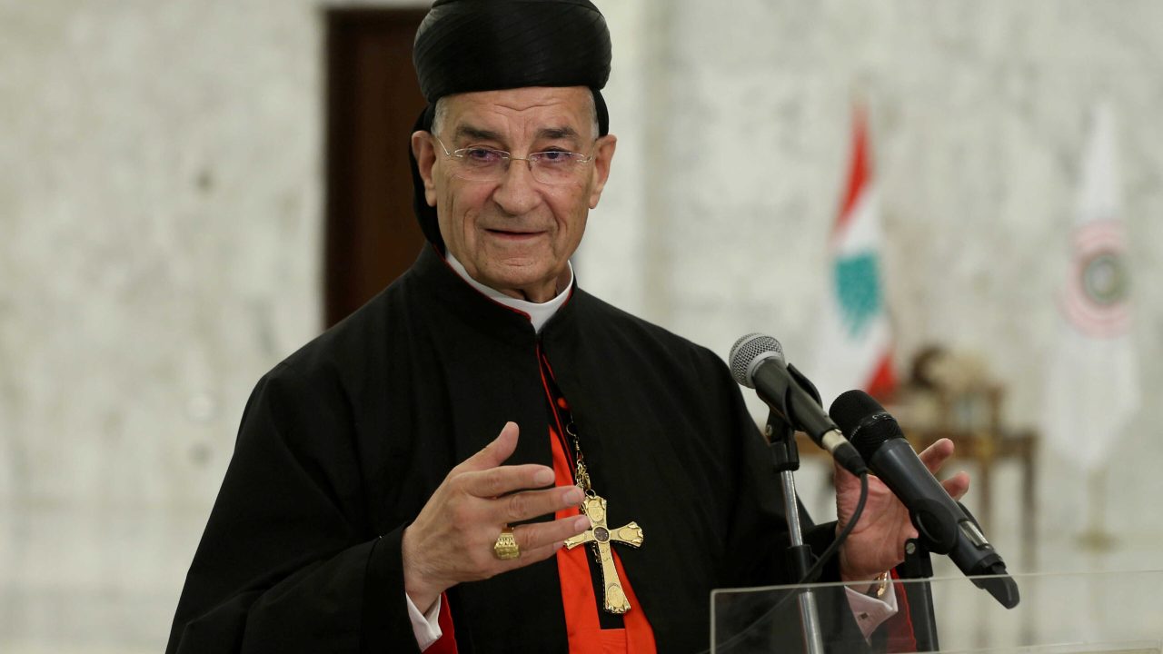 FILE PHOTO: Lebanese Maronite Patriarch Bechara Boutros Al-Rai speaks after meeting with Lebanon's President Michel Aoun at the presidential palace in Baabda, Lebanon July 15, 2020. Dalati Nohra/Handout via REUTERS ATTENTION EDITORS - THIS IMAGE WAS PROVIDED BY A THIRD PARTY/File Photo