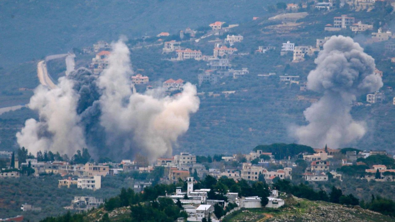 Smoke billows after Israeli bombardment over Lebanon's southern town of Kfar Kila near the border with Israel on December 21, 2023, amid ongoing cross-border tensions as fighting continues between Israel and Hamas militants in Gaza. (Photo by AFP)