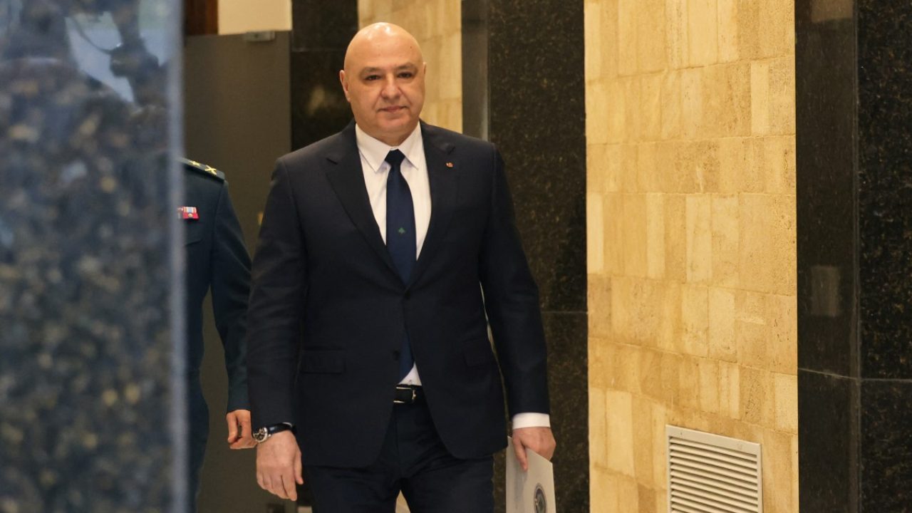 President Joseph Aoun walks into the first meeting of Lebanon's new government at the Baabda presidential palace, east of Beirut, on February 11, 2025. Lebanese Premier Nawaf Salam named a new government on February 8 which ended more than two years under a caretaker cabinet. Salam said his newly-formed cabinet will strive to be a "government of reform and salvation", pledging to rebuild trust with the international community after a devastating Israel-Hezbollah war. (Photo by ANWAR AMRO / AFP)