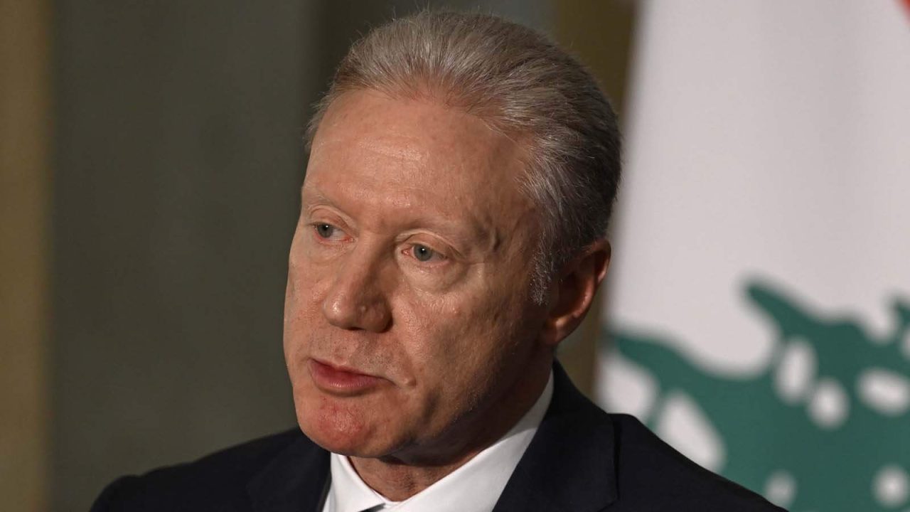 Lebanon's Foreign Minister Youssef Rajji speaks during a joint press conference with his counterpart from Egypt at the Foreign Ministry headquarters in Cairo on April 22, 2025. (Photo by Khaled DESOUKI / AFP) (Photo by KHALED DESOUKI/AFP via Getty Images)