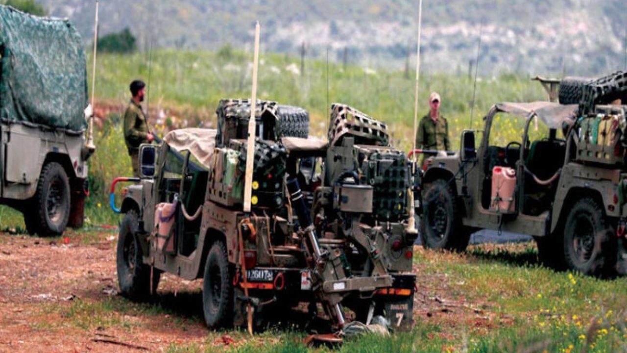 Hizbollah tanks and forces