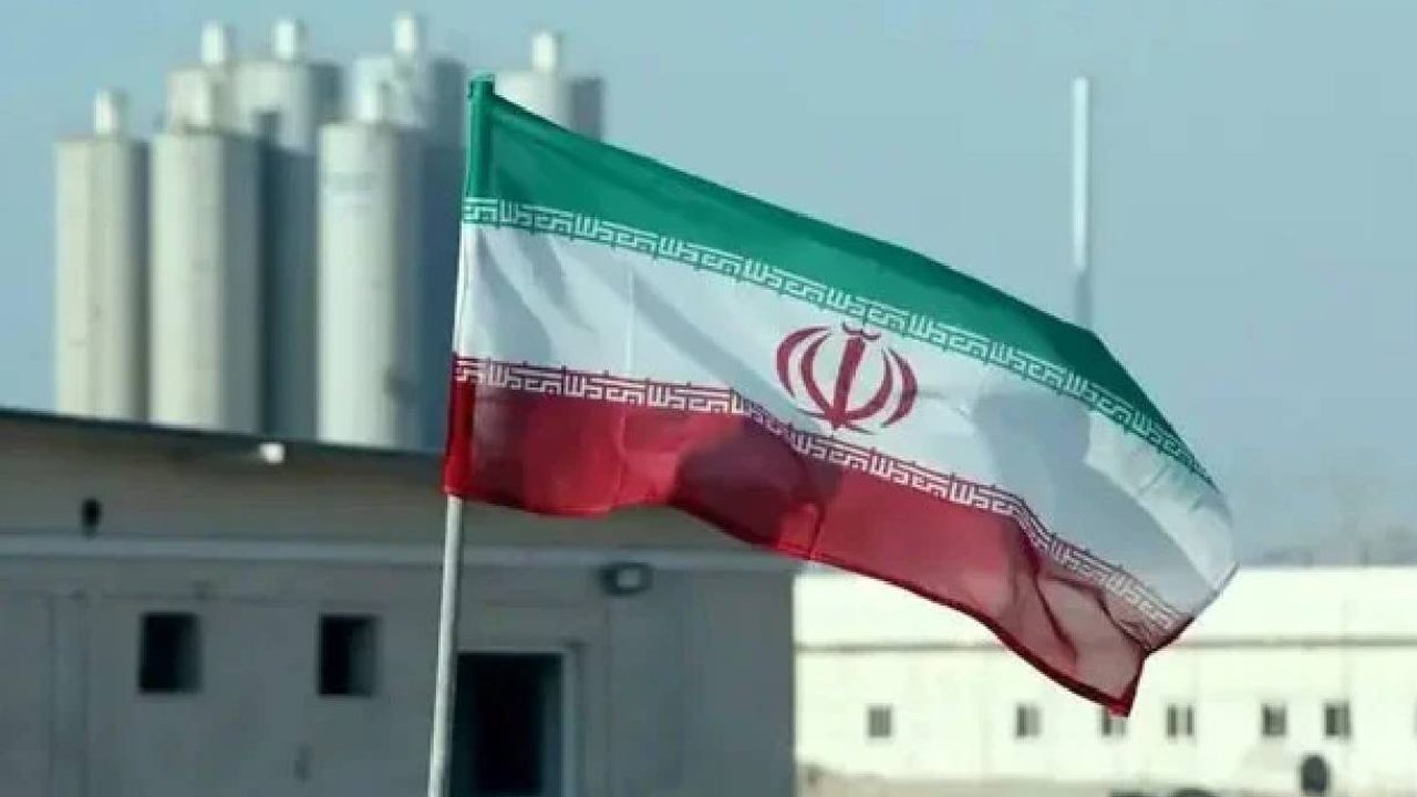 Iranian flag in nuclear plant