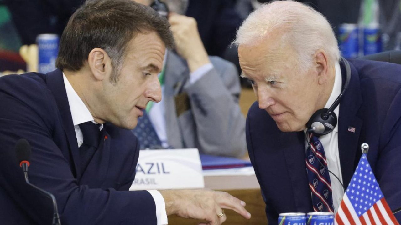 Joe Biden and Emmanuel Macron