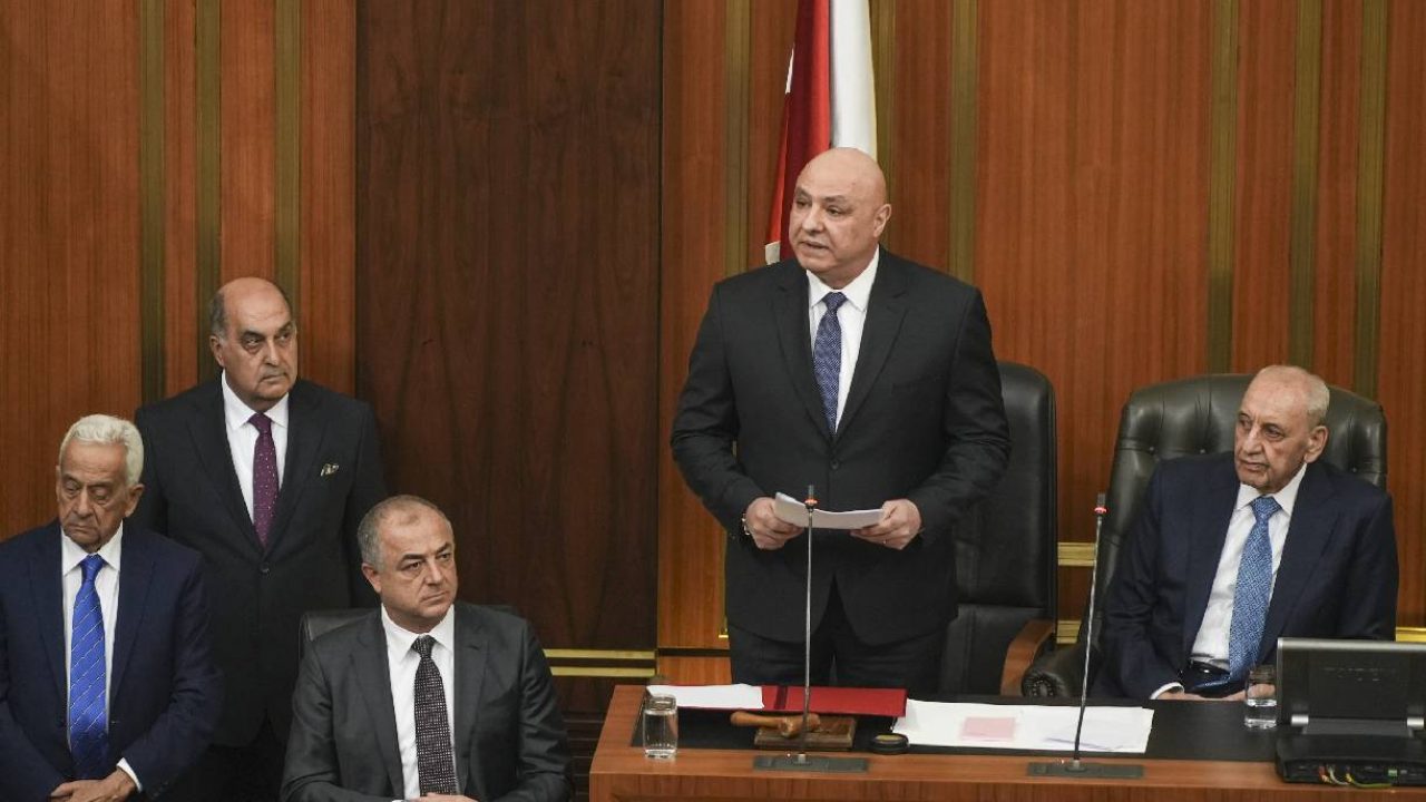 Joseph aoun speech at parliament (Fadel Itani)