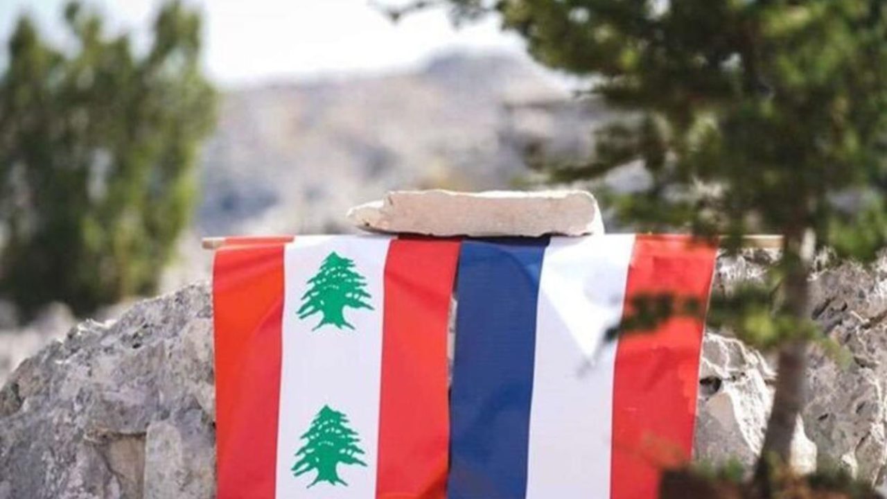 Lebanese France flag