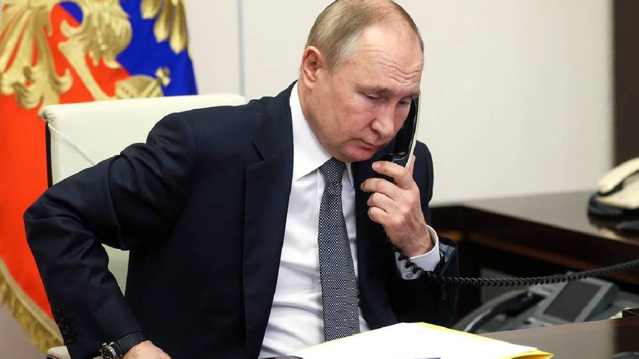 Putin talking on the phone