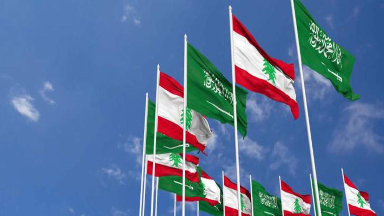 Saudi arabia lebanese flags