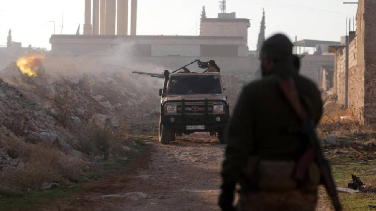 Truck firing in aleppo