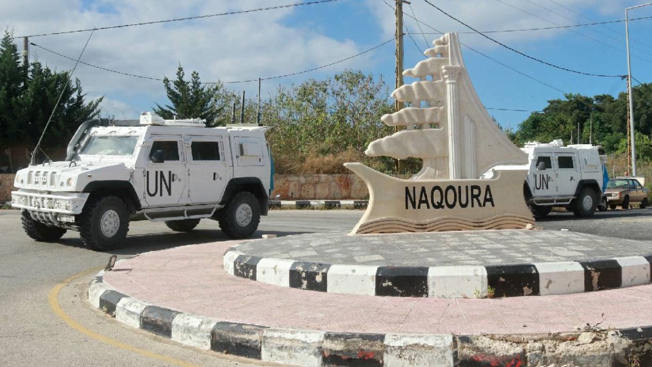 Unifil trucks in naqoura
