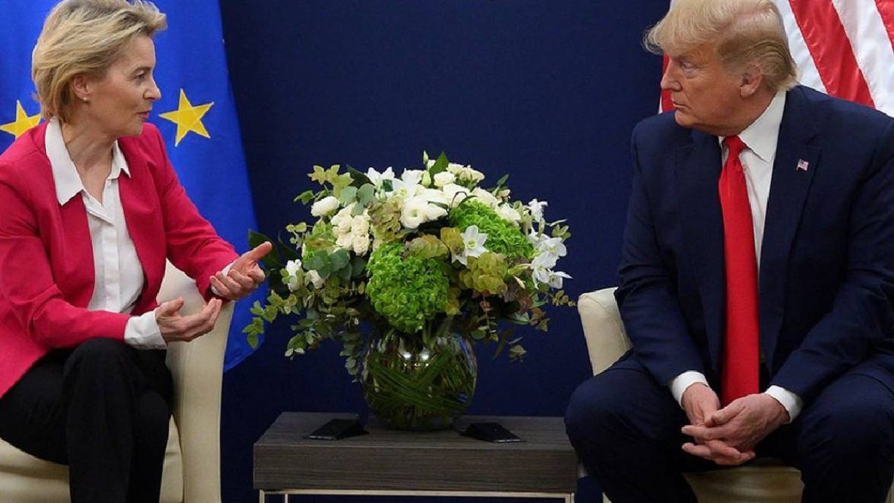 Ursula von der leyen talking to trump