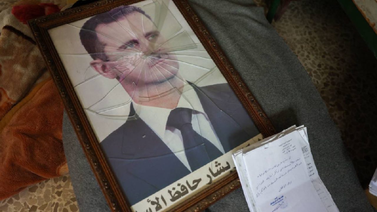 bachar assad picture ruined