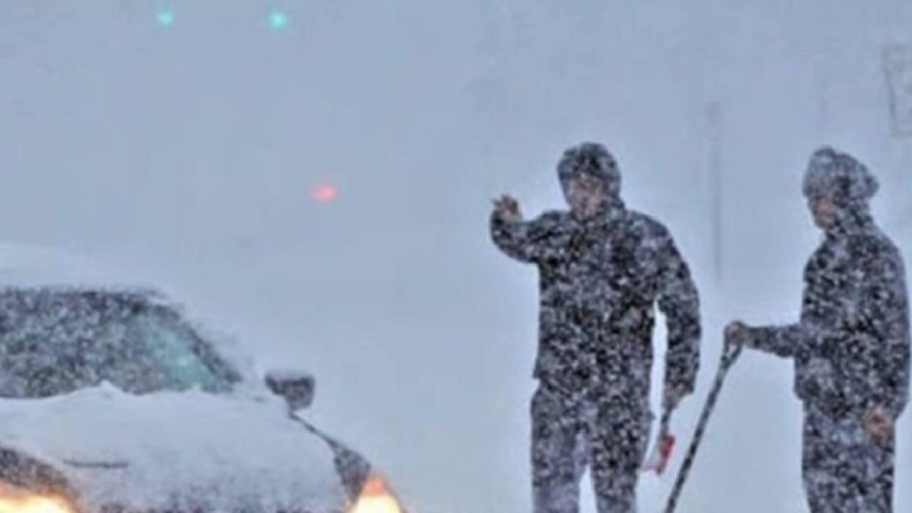 car stuck in snow