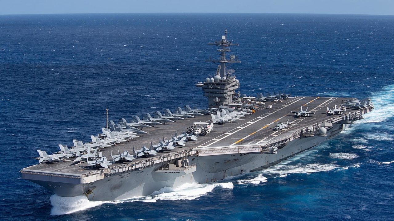 harb 200125-N-LH674-1073 PACIFIC OCEAN (Jan. 25, 2020) The aircraft carrier USS Theodore Roosevelt (CVN 71) transits the Pacific Ocean Jan. 25, 2020. The Theodore Roosevelt Carrier Strike Group is on a scheduled deployment to the Indo-Pacific. (U.S. Navy photo by Mass Communication Specialist Seaman Kaylianna Genier)