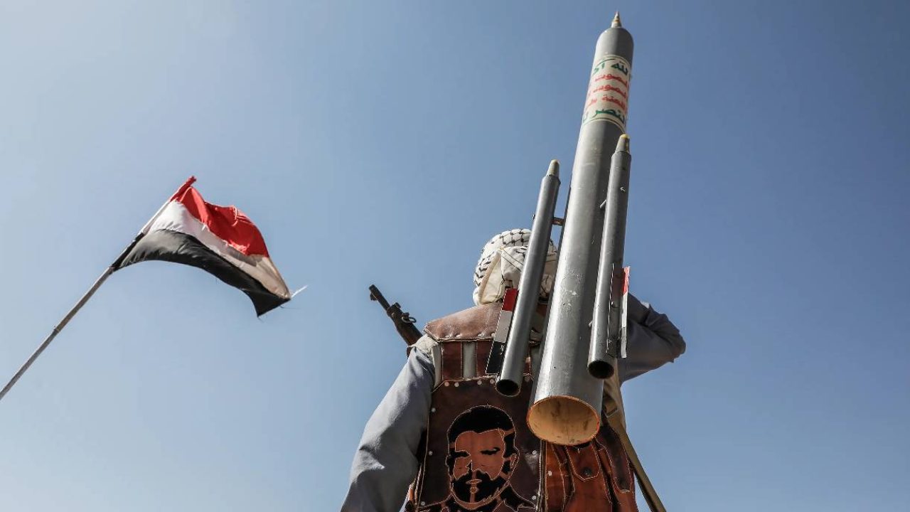 houthi soldier holding rocket