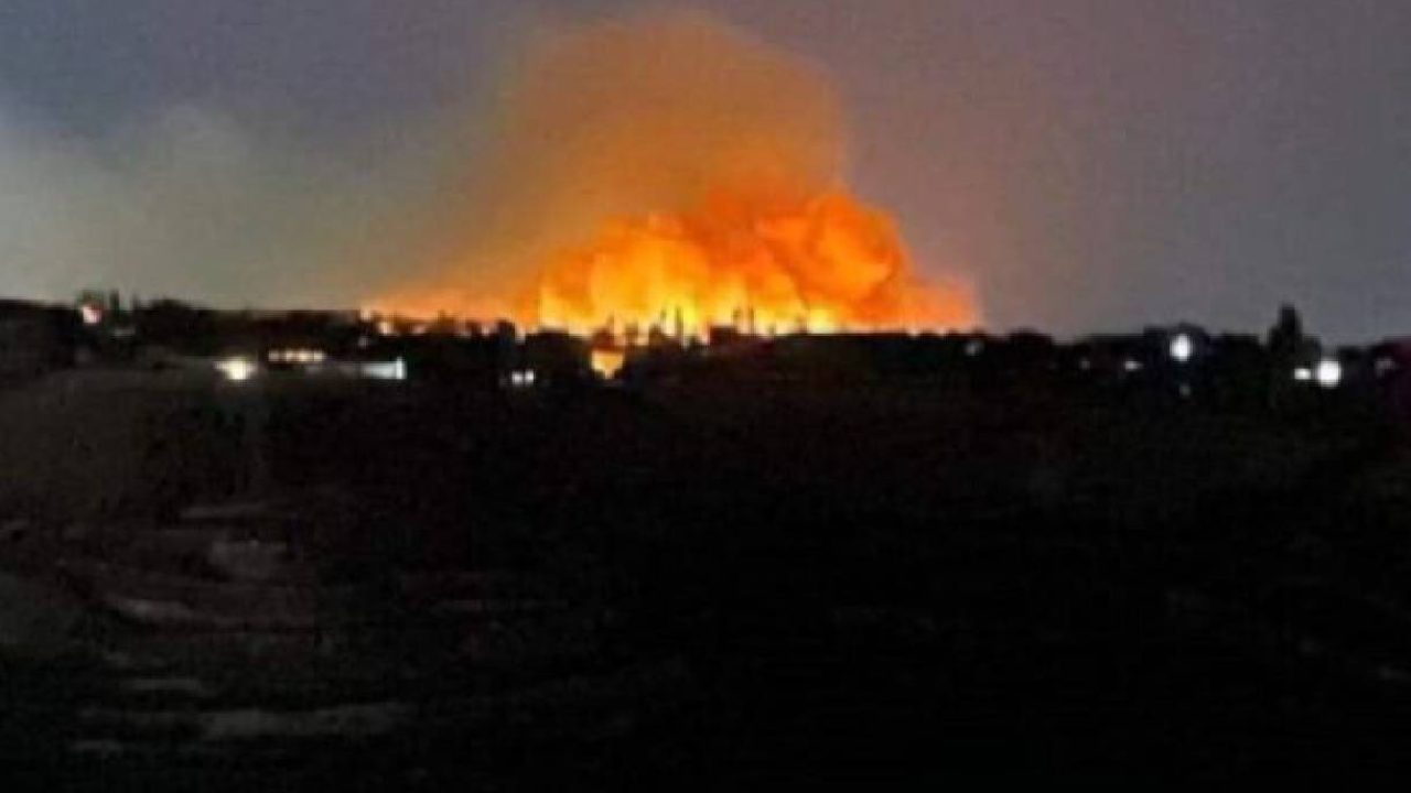 huge explosion in south night