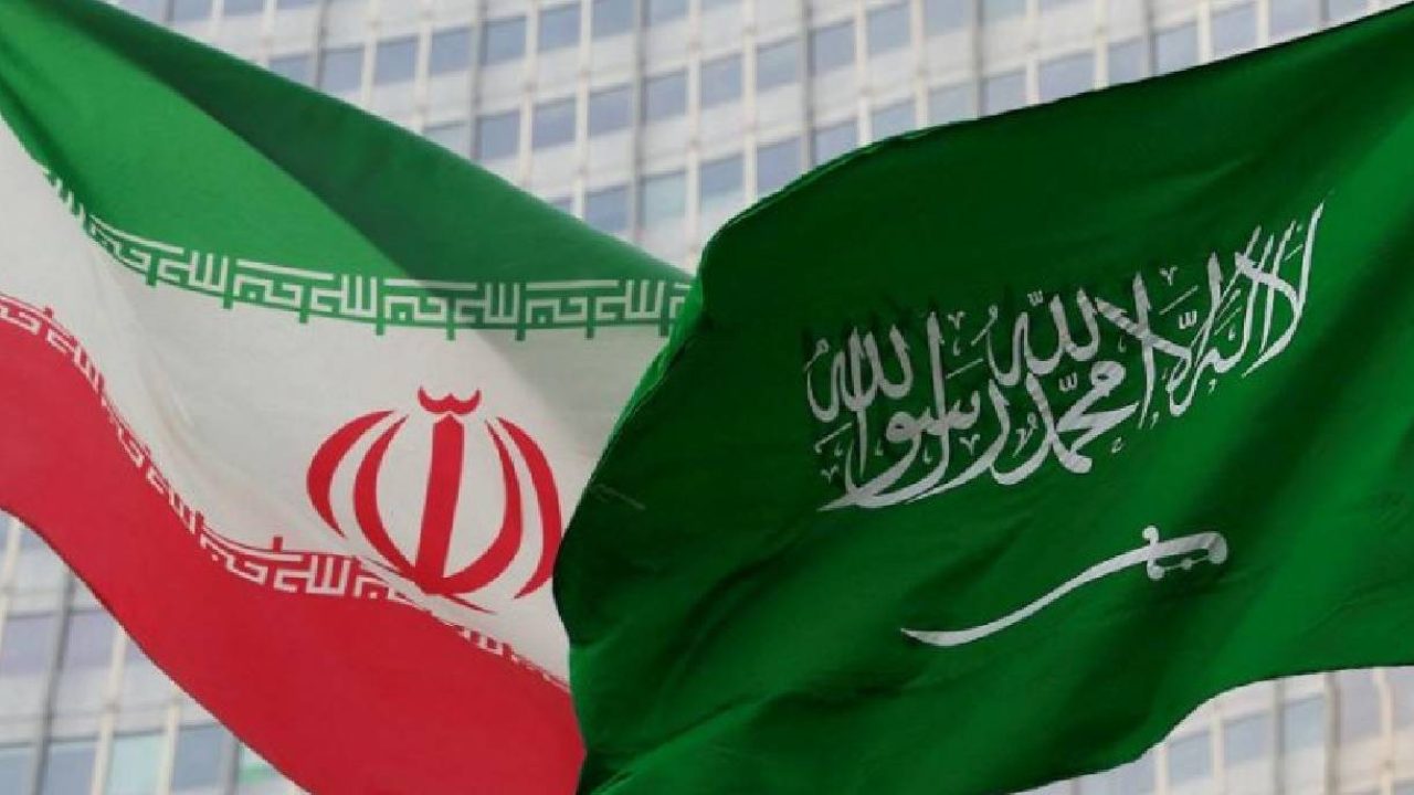 iranian and saudi flags