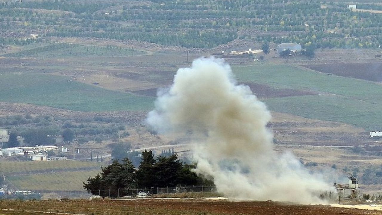 A picture taken from southern Lebanon near the border with Israel shows smoke rising near the northern Israeli Kibbutz of Kfar Giladi on October 30, 2023, after Lebanese shelling amid increasing cross-border tensions. (Photo by AFP)