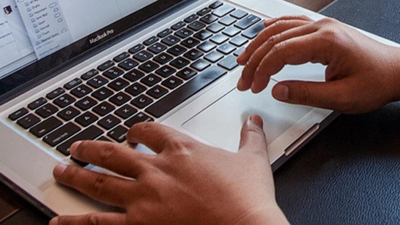 laptop with a student