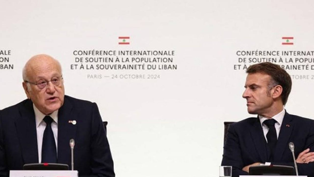 mikati and macron paris conference