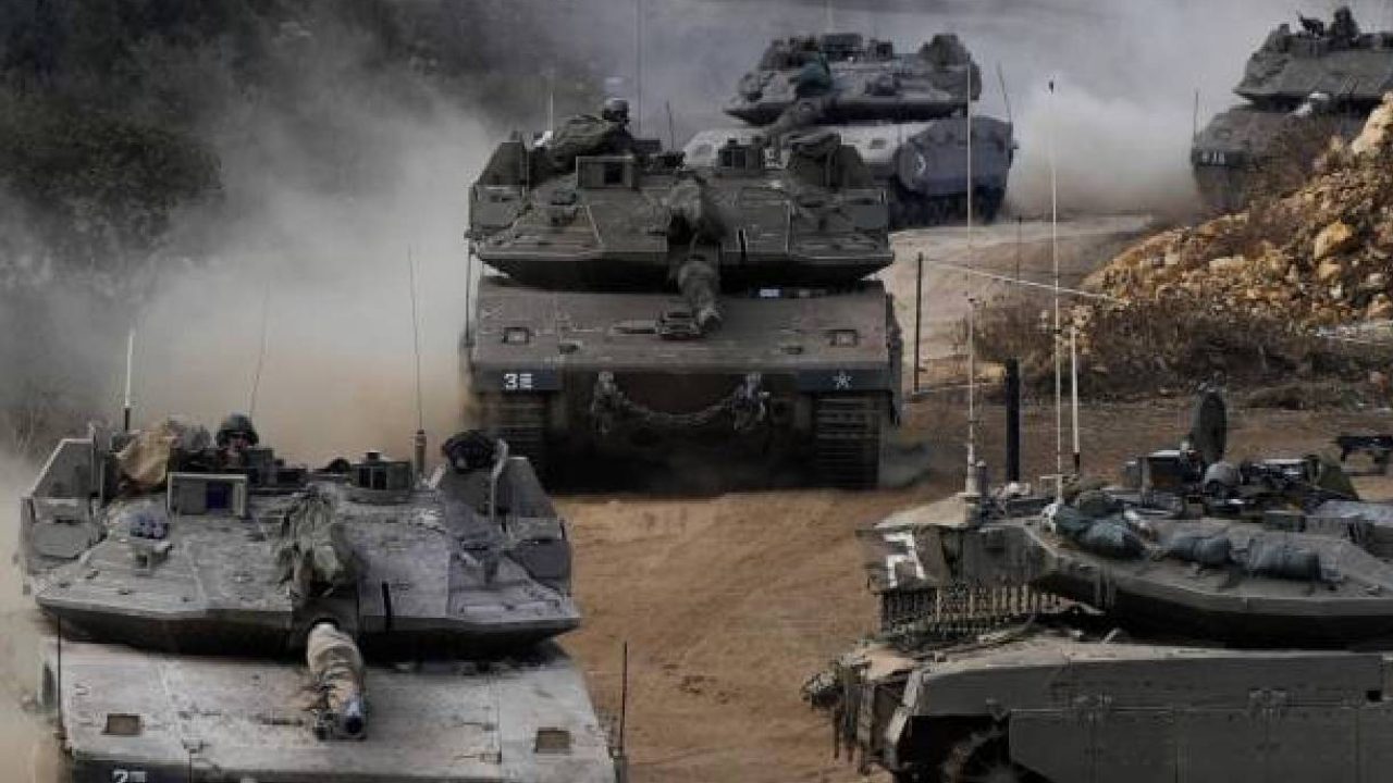 mirkava tanks marching