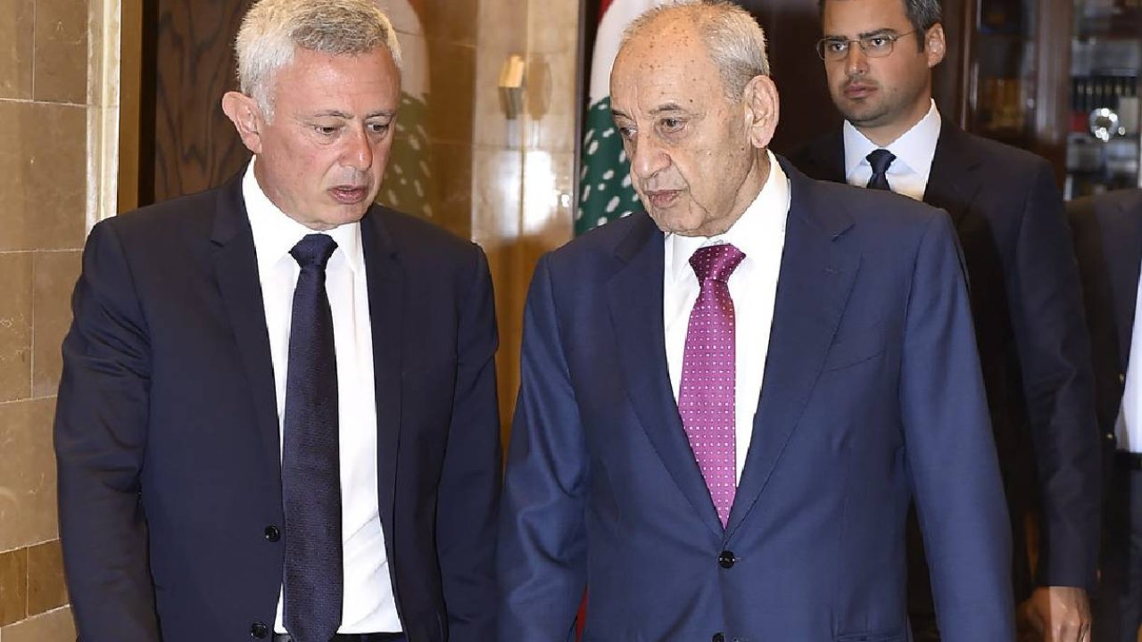 nabih berri walking with franjieh nabih berri walking with franjieh