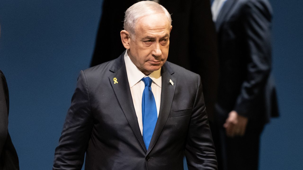 NEW YORK, UNITED STATES - 2024/09/27: Prime Minister of Israel Benjamin Netanyahu arrives on stage to address the 79th session of General Assembly at UN Headquarters. (Photo by Lev Radin/Pacific Press/LightRocket via Getty Images)