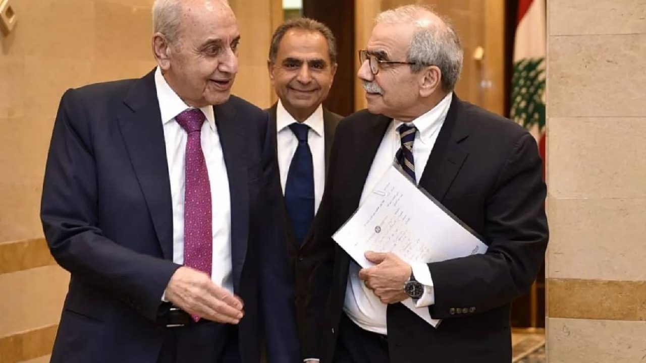 nawaf salam and nabih berri