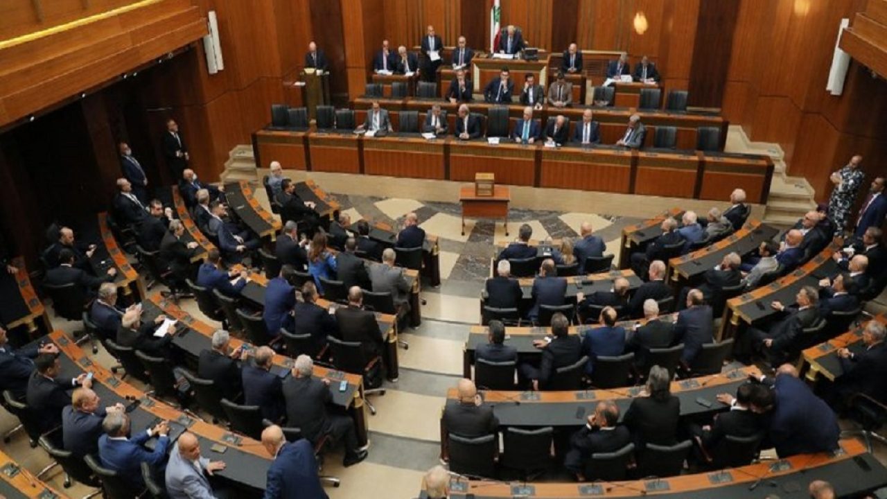 (FILES) In this file photo taken on September 29, 2022 Lebanese Parliament Speaker Nabih Berri (top-C) opens the first session to elect a new President in Beirut. - Lebanon's parliament failed on October 20, 2022 for a third time to elect a successor to President Michel Aoun, stoking fears of a political vacuum after his mandate expires at the end of the month. (Photo by Ibrahim Amro / AFP)