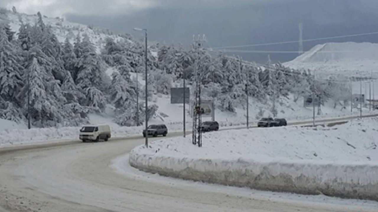 snowy road - cars