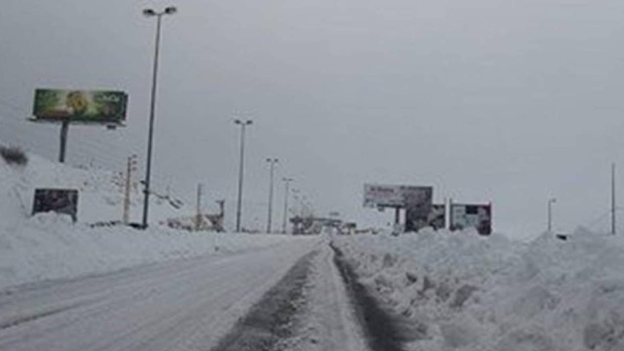 snowy road in lebanon