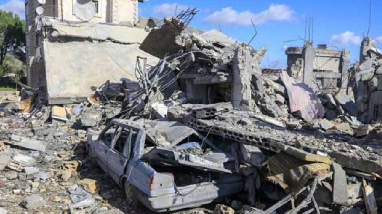 south - car and building destroyed