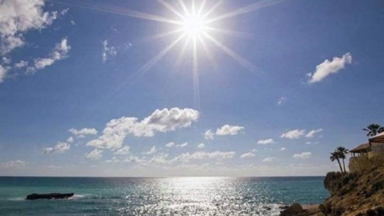 sun shining at coast