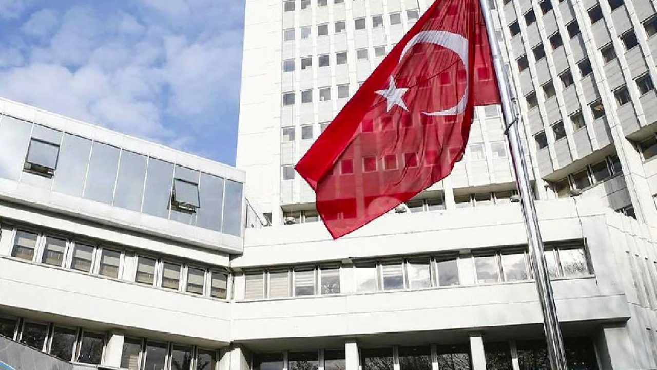 turkish flag in front of turkish foreign ministry