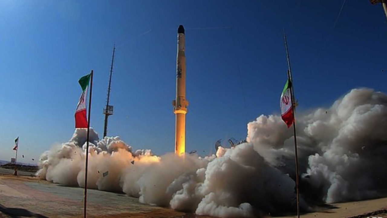 (FILES) In this file a handout picture provided by Iran's Defence Ministry on February 1, 2021 shows the launch of Iran's newest satellite-carrying rocket, called "Zuljanah," at an undisclosed location. - The United States on February 2, 2021 voiced concern about Iran's launch of a satellite-carrying rocket, saying the test could boost missile work at a moment when the two nations are inching back to diplomacy. "The United States remains concerned with Iran's efforts to development space launch vehicles (SLVs), given these programs' ability to advance Iran's ballistic missile development," a State Department spokesperson said. (Photo by - / IRANIAN DEFENCE MINISTRY / AFP) / ==  RESTRICTED TO EDITORIAL USE - MANDATORY CREDIT "AFP PHOTO / HO /IRANIAN DEFENCE MINISTRY" - NO MARKETING NO ADVERTISING CAMPAIGNS - DISTRIBUTED AS A SERVICE TO CLIENTS ==