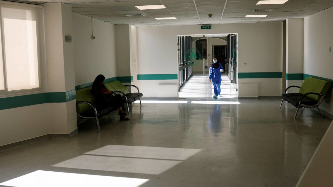 A healthcare worker walks at the Nabih Berri Governmental Hospital of Nabatieh, southern Lebanon November 9, 2023. REUTERS/Alaa Al-Marjani